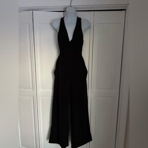 Express Black Open Back Halter Jumpsuit - size XS